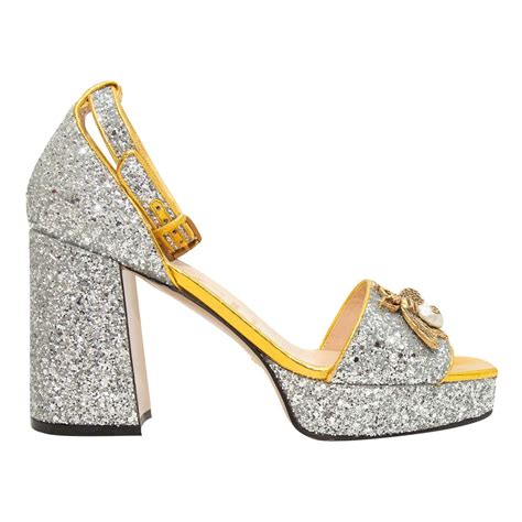 gucci glitter platform sandals|gucci cutout platform heeled sandals.